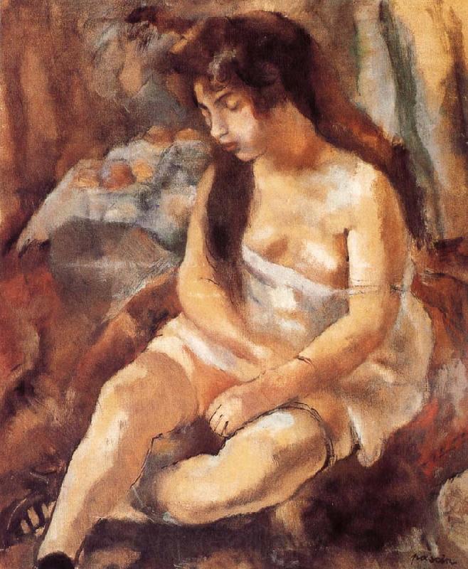 Jules Pascin Seated portrait of maiden Germany oil painting art